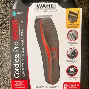 Wahl Cordless Pro Sport Clipper Kit - Black and Red